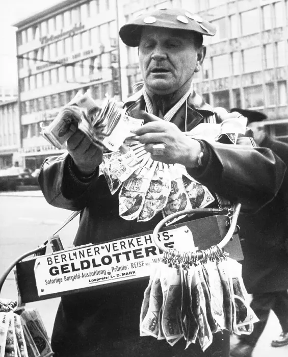 Framed Print : German Vendor Selling Lottery Tickets Framed Print : German Vendor Selling Lottery Tickets