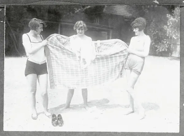 princess polly baby blue dress Vintage Print: German Women Dressing on Beach. Art Prints, Posters &  Puzzles from Fine Art Storehouse