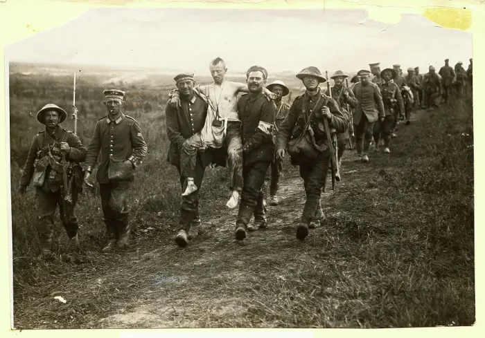 Framed Print : Germans Bringing In Wounded