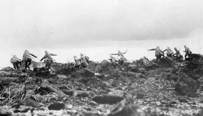 Framed Print : Germans Destroying British Front Framed Print : Germans Destroying British Front