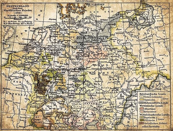 Germany. Antique map of Germany from 1648