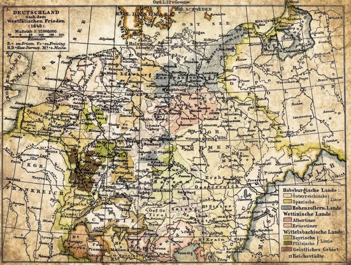 Framed Print : Germany. Antique map of Germany from 1648 Framed Print : Germany. Antique map of Germany from 1648