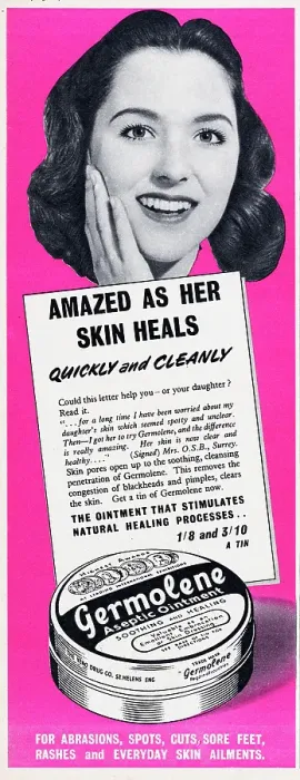 Framed Print : Germolene. 1955: Advertisement for Germolene Aseptic Ointment antiseptic