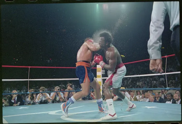 Framed Print : Gerrie Coetzee and Michael Dokes Fighting Framed Print : Gerrie Coetzee and Michael Dokes Fighting