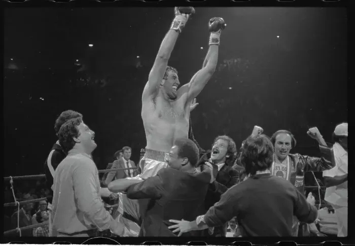 Framed Print : Gerry Cooney Being Lifted Up Framed Print : Gerry Cooney Being Lifted Up