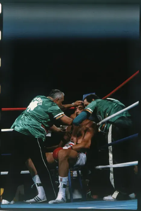 Framed Print : Gerry Cooney Being Pampered in His Corner Framed Print : Gerry Cooney Being Pampered in His Corner
