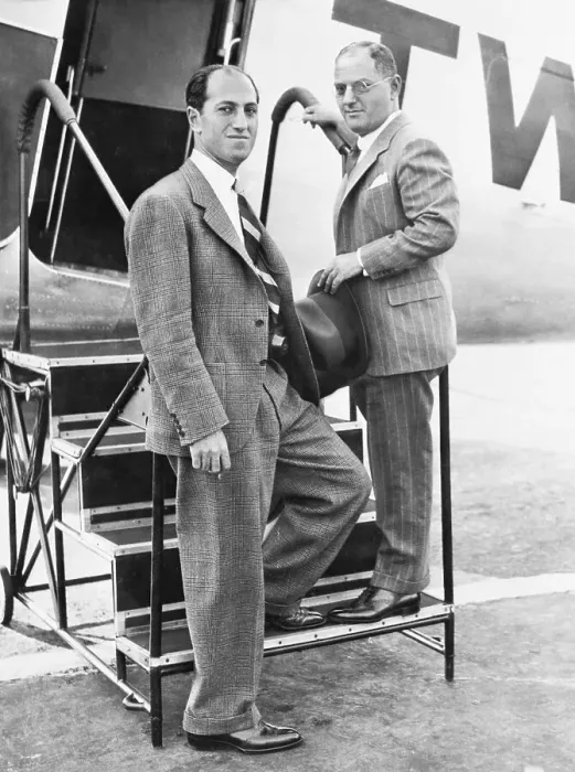 Framed Print : Gershwin Brothers Stepping onto TWA Airplane Framed Print : Gershwin Brothers Stepping onto TWA Airplane