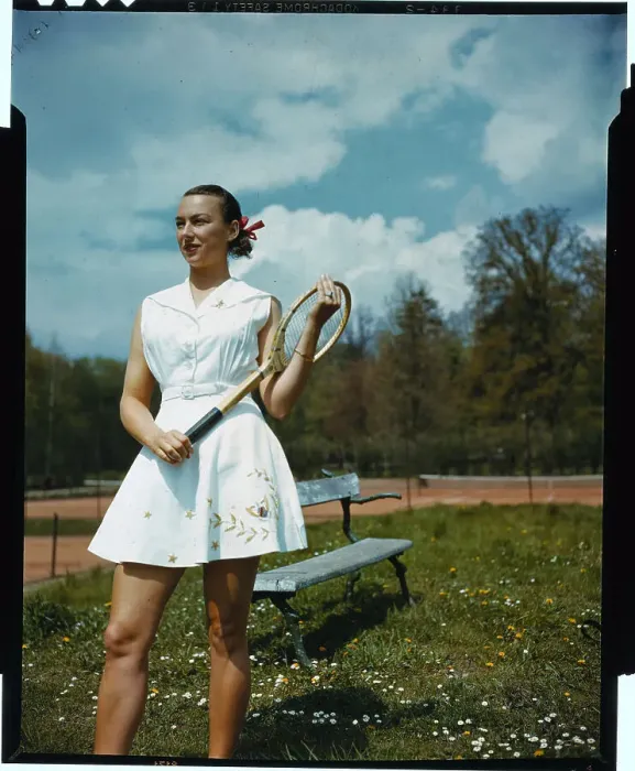 Framed Print : Gertrude Moran Playing Tennis Framed Print : Gertrude Moran Playing Tennis