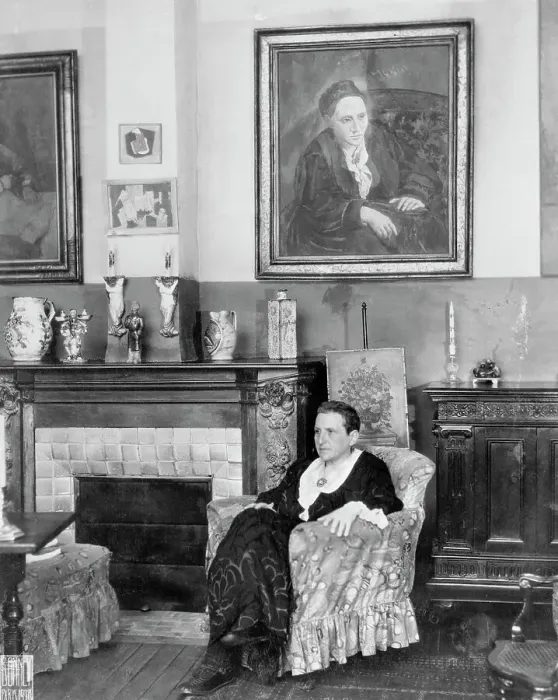 Framed Print : Gertrude Stein Relaxing in a Chair Framed Print : Gertrude Stein Relaxing in a Chair