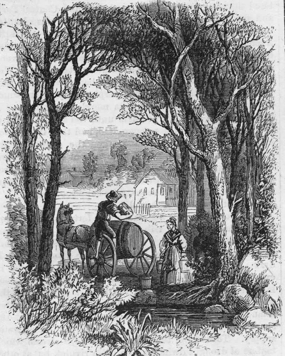Framed Print : Getting Water At A Spring Framed Print : Getting Water At A Spring