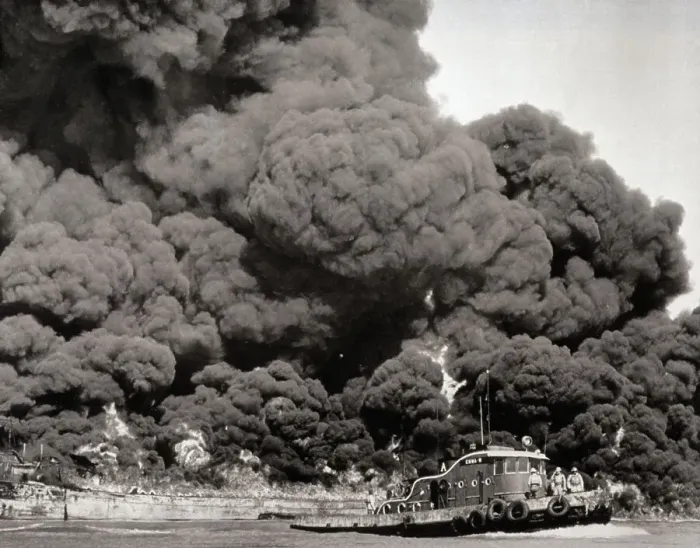 Framed Print : Getty Oil Refinery Fire Framed Print : Getty Oil Refinery Fire