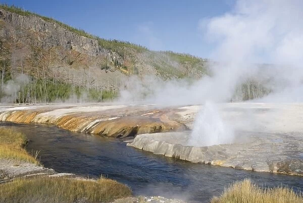 A Geyser With Water Shooting Out