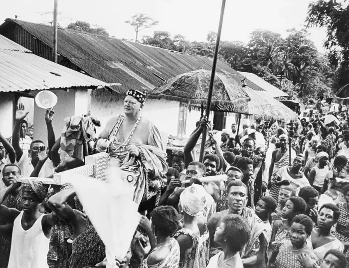 Framed Print : Ghanaian's Caucasian Chief During Village Ceremony Framed Print : Ghanaian's Caucasian Chief During Village Ceremony