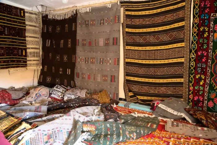 Framed Print : GhardaAOa. Traditional carpets on display in the Souq of GhardaAOa, Algeria Framed Print : GhardaAOa. Traditional carpets on display in the Souq of GhardaAOa, Algeria