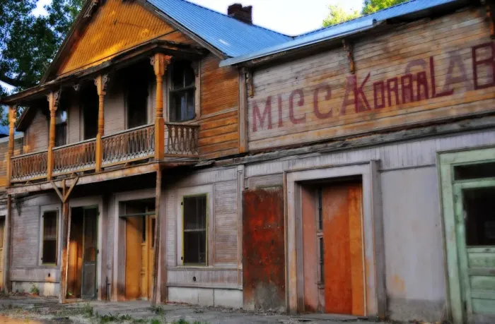 Framed Print : Ghost town buildings