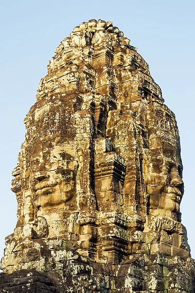 Giant carved stone faces at Bayon temple
