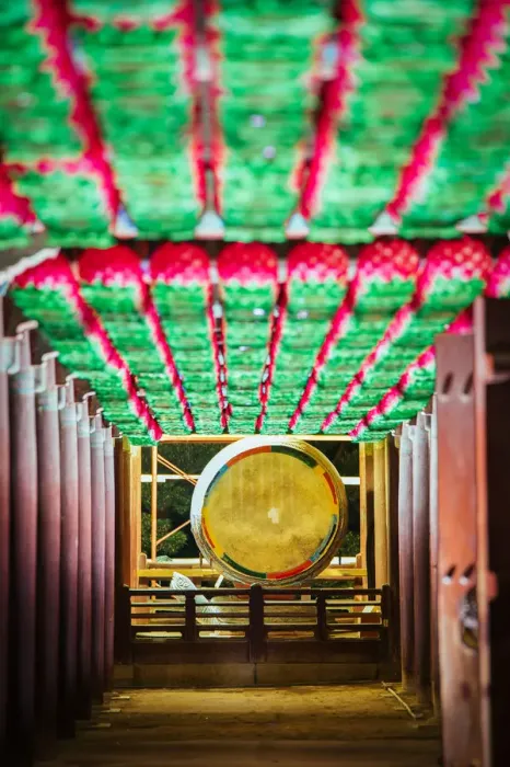 Framed Print : Giant Drum in Bulguksa Buddhist Temple at night Framed Print : Giant Drum in Bulguksa Buddhist Temple at night
