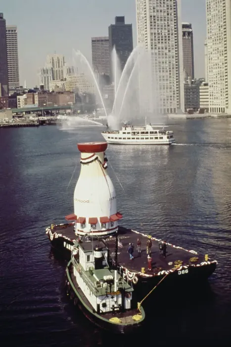Framed Print : Giant Milk Bottle On Barge Framed Print : Giant Milk Bottle On Barge
