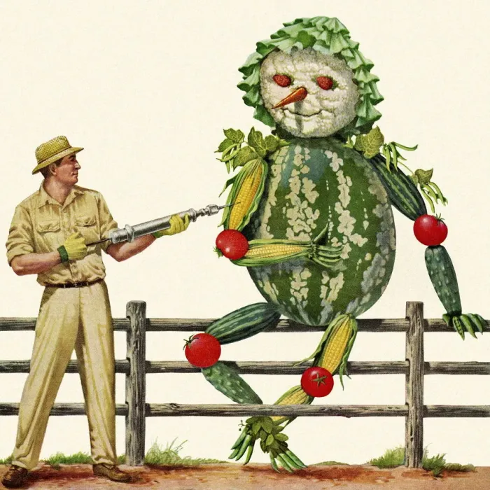 Framed Print : Giant Vegetable Character Framed Print : Giant Vegetable Character