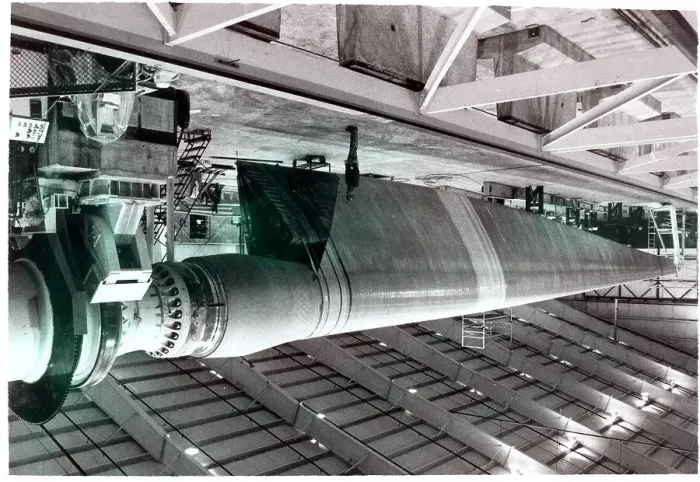 Framed Print : Giant Wind Turbine Blade in Factory Framed Print : Giant Wind Turbine Blade in Factory