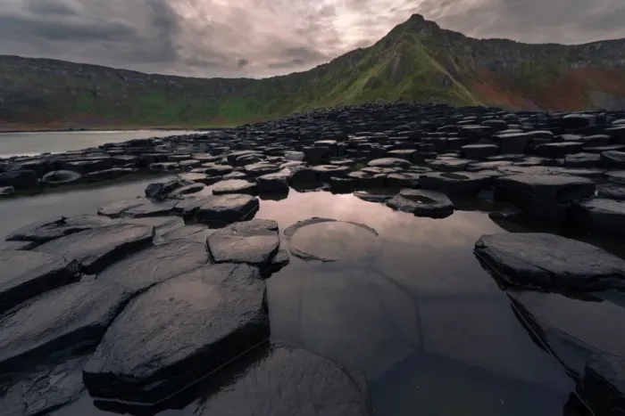 Framed Print : Giants Causeway on moody morning