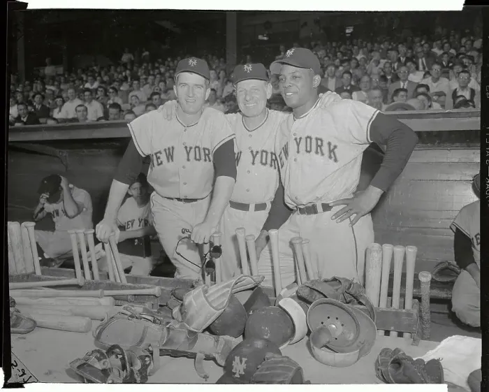 Framed Print : Giants Manager Leo Durocher and Team Players Near Baseball Gear Framed Print : Giants Manager Leo Durocher and Team Players Near Baseball Gear