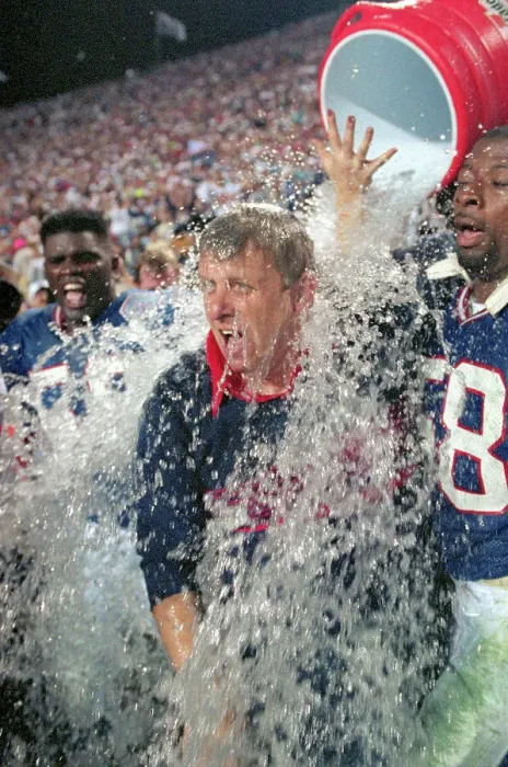 Framed Print : Giants Pouring Water Over Bill Parcells
