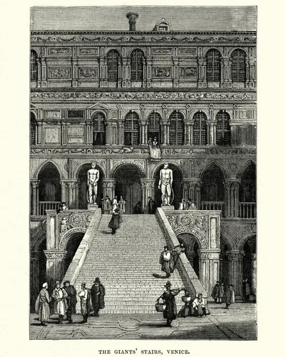 Framed Print : Giants Staircase of the Doges Palace in Venice, 19th Century Framed Print : Giants Staircase of the Doges Palace in Venice, 19th Century