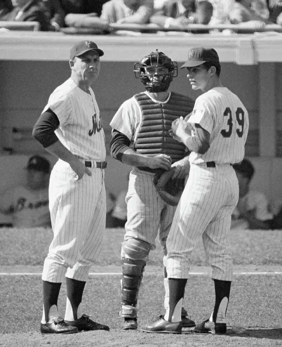 Framed Print : Gil Hodges Confers W / Player; Baseball Framed Print : Gil Hodges Confers W / Player; Baseball