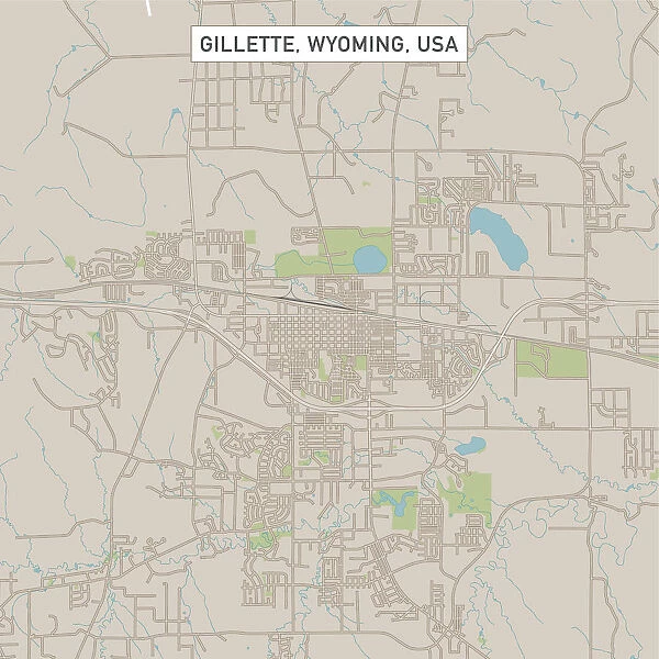 Gillette Wyoming US City Street Map