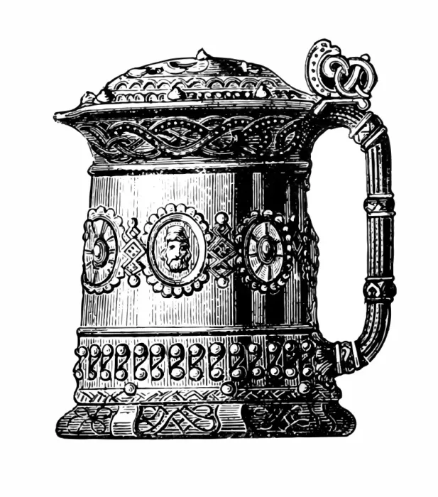 Framed Print : gilt tankard of silver