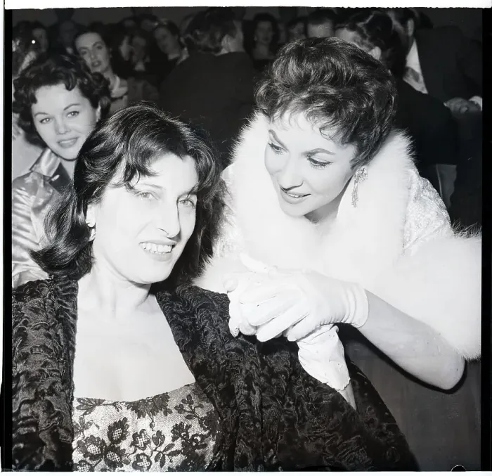 Framed Print : Gina Lollobrigida Congratulates Anna Magnani Framed Print : Gina Lollobrigida Congratulates Anna Magnani