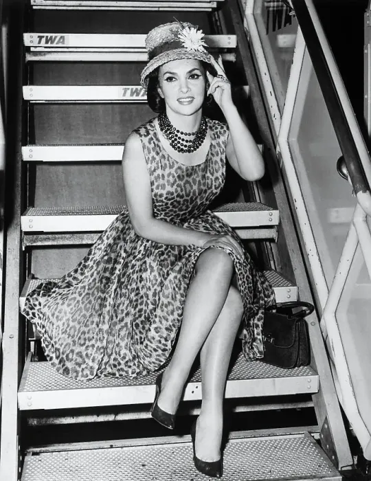 Framed Print : Gina Lollobrigida on Jet's Gangplank Framed Print : Gina Lollobrigida on Jet's Gangplank