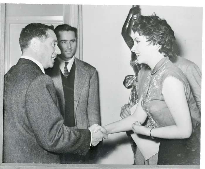 Framed Print : Gina Lollobrigida Meeting with Producers Framed Print : Gina Lollobrigida Meeting with Producers