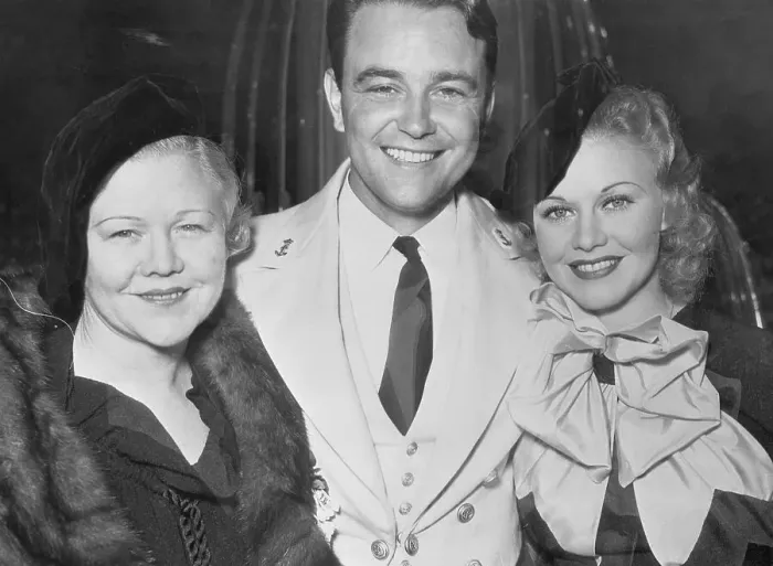 Framed Print : Ginger Rogers with Her Mother and Lew Ayres Framed Print : Ginger Rogers with Her Mother and Lew Ayres
