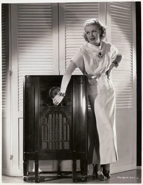 Framed Print : Ginger Rogers with Radio Framed Print : Ginger Rogers with Radio