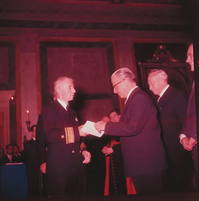 Framed Print : Giovanni Gronchi Presenting Award to Hyman Rickover Framed Print : Giovanni Gronchi Presenting Award to Hyman Rickover