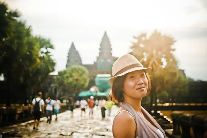 Framed Print : Girl in Angkor Wat Framed Print : Girl in Angkor Wat