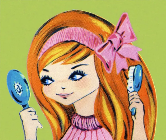 Framed Print : Girl Brushing Her Hair Framed Print : Girl Brushing Her Hair