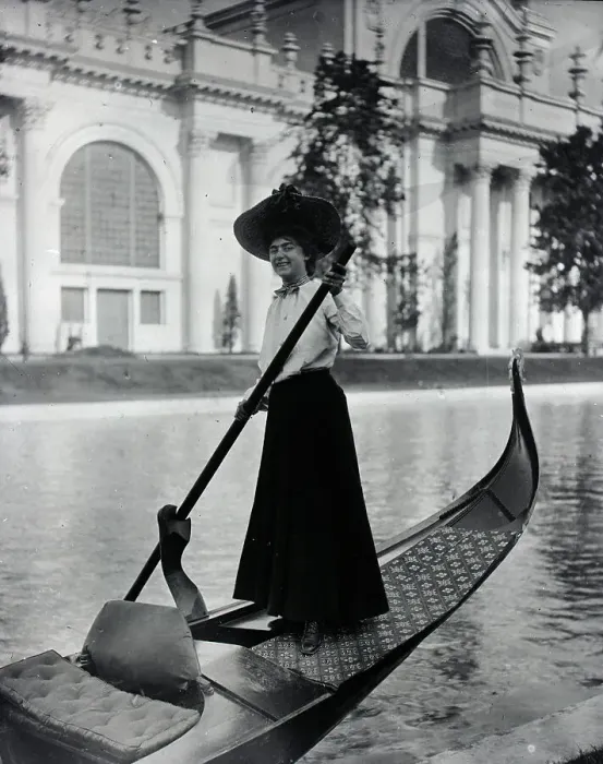 Framed Print : Girl Canoeing; Exposition Framed Print : Girl Canoeing; Exposition