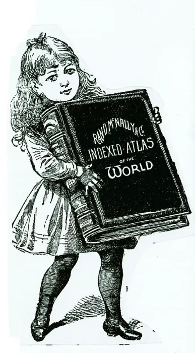 Framed Print : Girl Carrying Portable Atlas Framed Print : Girl Carrying Portable Atlas
