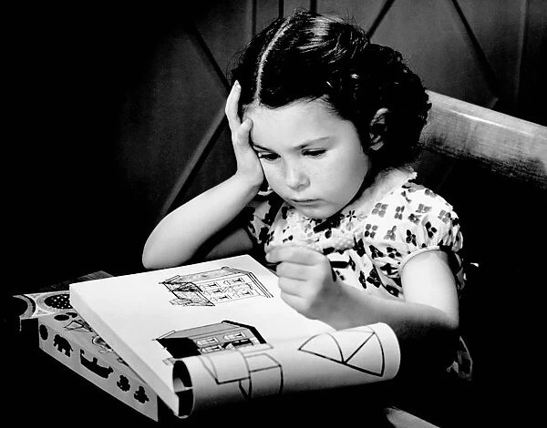 Girl with coloring book