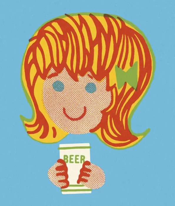 Framed Print : Girl Holding a Can of Beer Framed Print : Girl Holding a Can of Beer