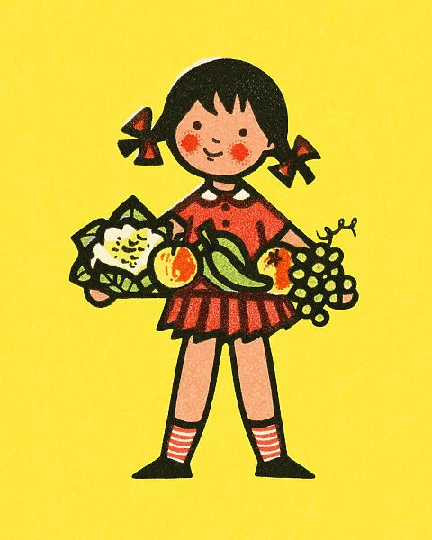 Girl Holding Fruit