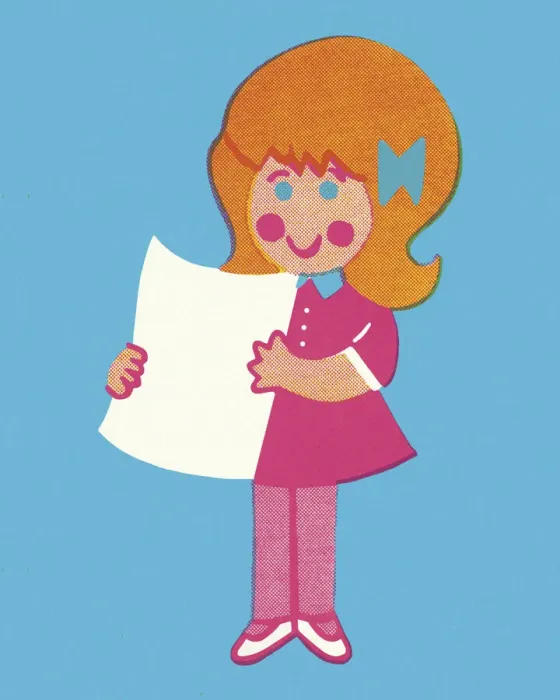 Framed Print : Girl Holding a Piece of Paper Framed Print : Girl Holding a Piece of Paper