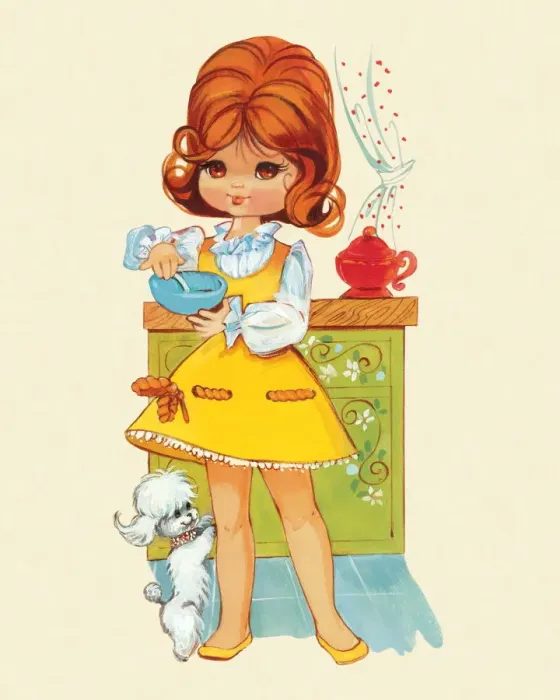Framed Print : Girl in the Kitchen Framed Print : Girl in the Kitchen