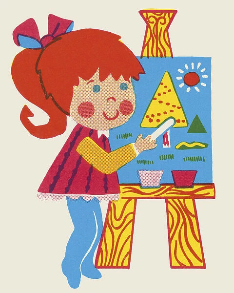 Girl Painting a Picture