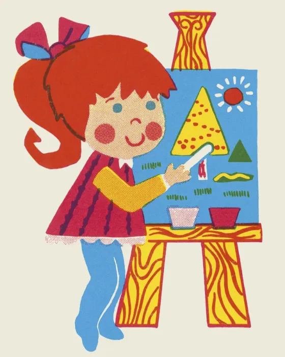 Framed Print : Girl Painting a Picture Framed Print : Girl Painting a Picture