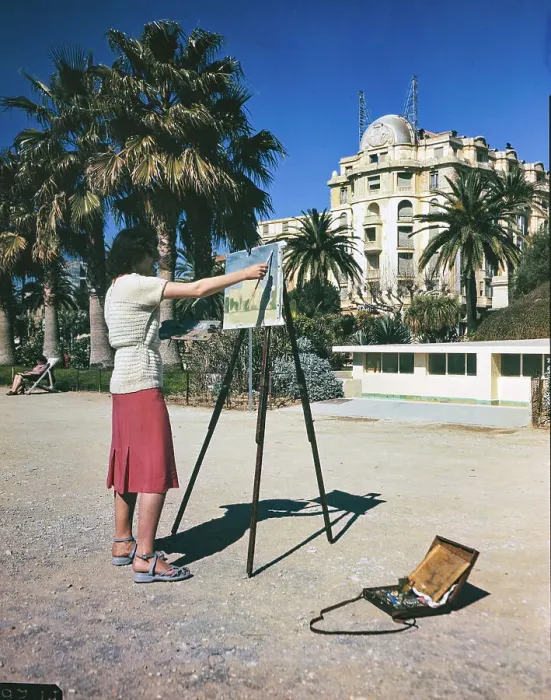 Framed Print : Girl Painting Rendition of Hotel Framed Print : Girl Painting Rendition of Hotel