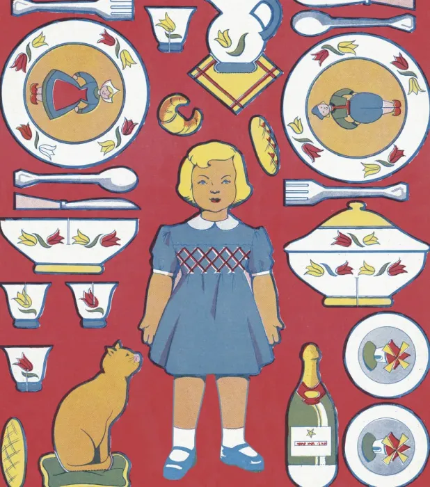 Framed Print : Girl and Play Dishes Framed Print : Girl and Play Dishes